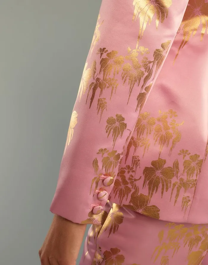 Jackets and Coats Women Cynthia Rowley Dripping In Gold Fitted Blazer