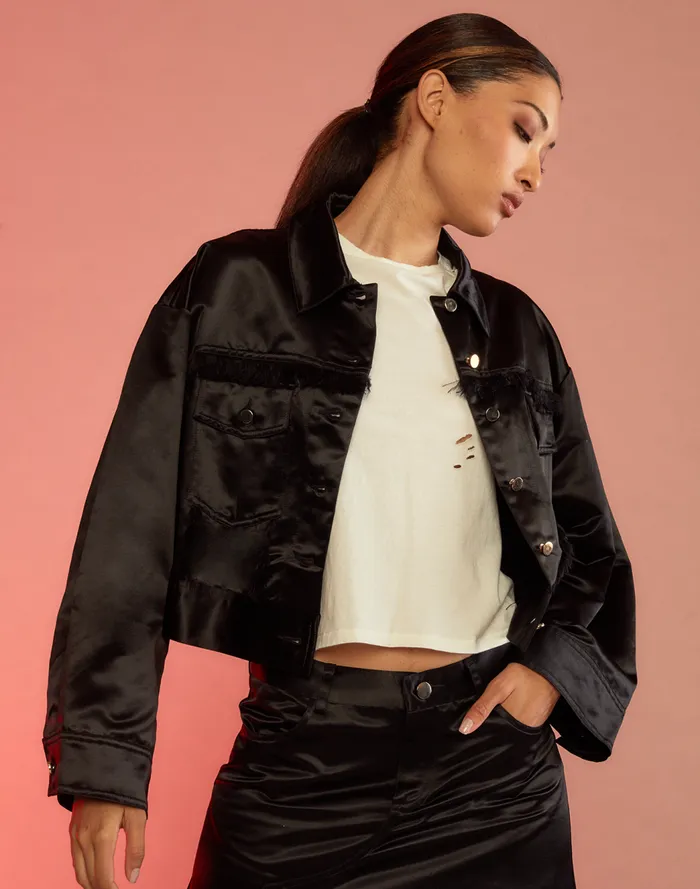 Jackets and Coats Women Cynthia Rowley Freya Satin Jacket