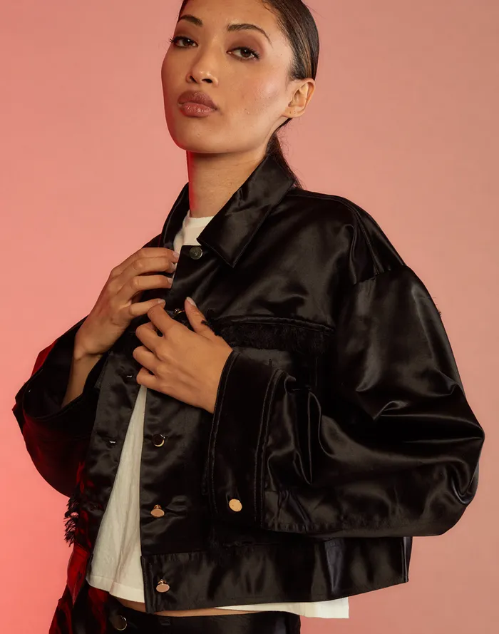 Jackets and Coats Women Cynthia Rowley Freya Satin Jacket