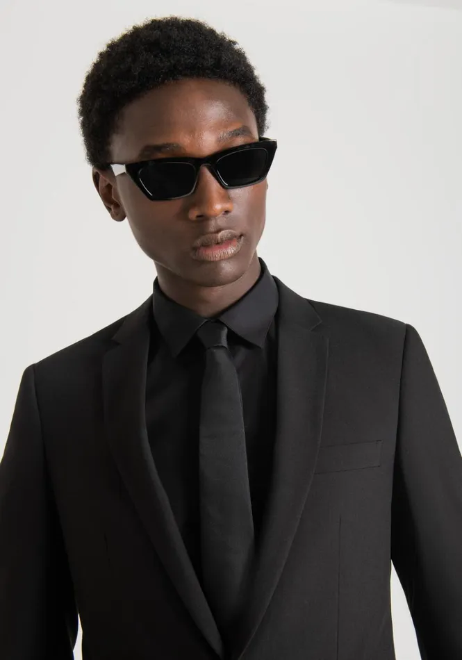 Jackets And Gilet Men Antony Morato Bonnie Slim Fit Jacket In Stretch Viscose Blend Fabric Black