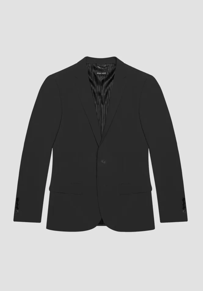 Jackets And Gilet Men Antony Morato Bonnie Slim Fit Jacket In Stretch Viscose Blend Fabric Black