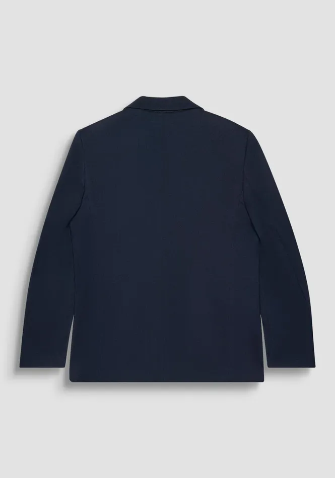 Jackets And Gilet Men Antony Morato Regular Fit Micro Weave Pattern 034Cora034 Jacket In Elastic Viscose Blue Ink