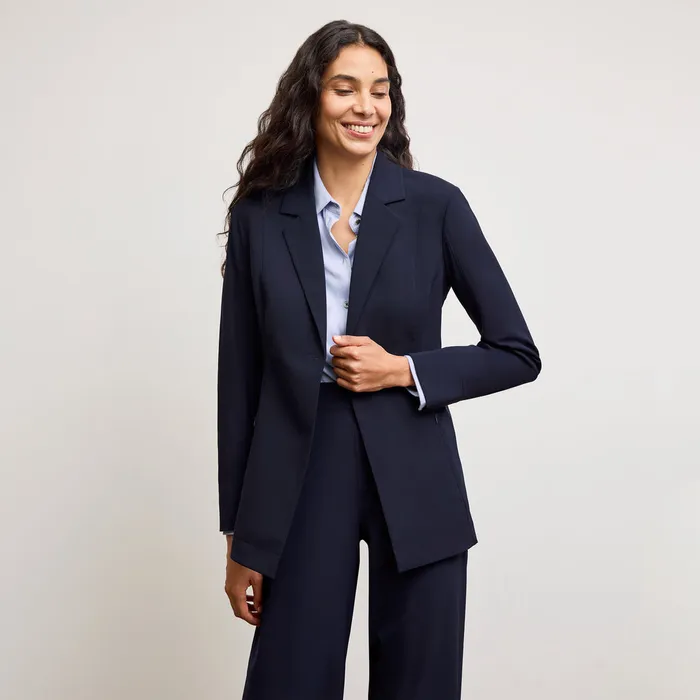 Jackets M M LaFleur Women The Moreland Travel Blazer 8211 OrigamiTech Dark Navy