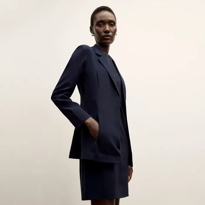 Jackets M M LaFleur Women The Moreland Travel Blazer 8211 OrigamiTech Dark Navy