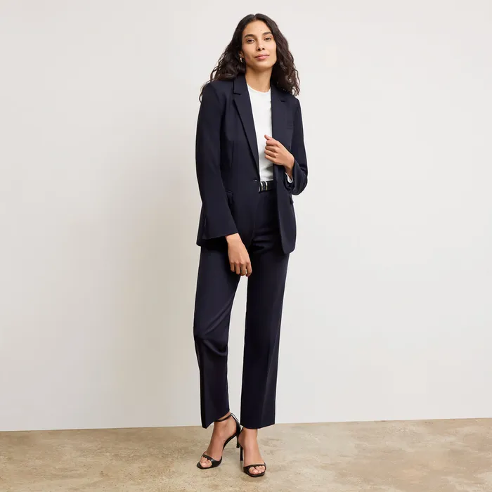 Jackets M M LaFleur Women The Yasmine Blazer 8211 Wool Twill Dark Navy