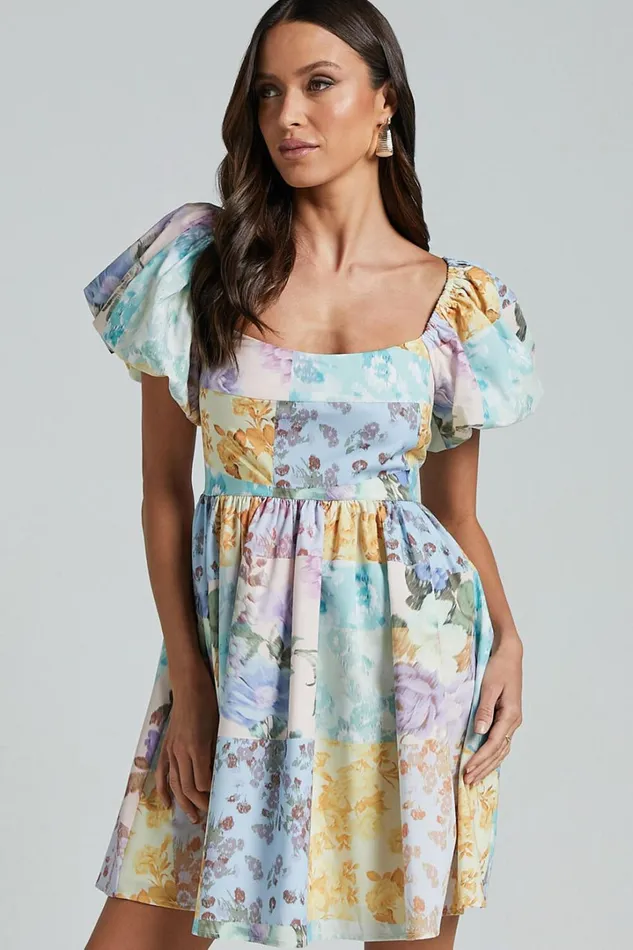 Janna Mini Dress 8211 Puff Sleeve Empire Waist Dress In Vintage Floral Women Showpo Dresses Janna Mini Dress 8211 Puff Sleeve Empire Waist Dress In Vintage Floral Women Showpo Dresses