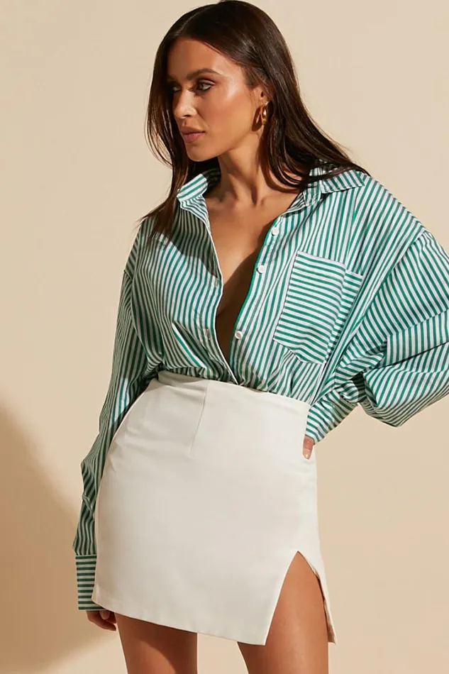 Jaycey Shirt 8211 Long Sleeve Pocket Detail Shirt In Green Stripe Women Showpo Modest Clothing Jaycey Shirt 8211 Long Sleeve Pocket Detail Shirt In Green Stripe Women Showpo Modest Clothing