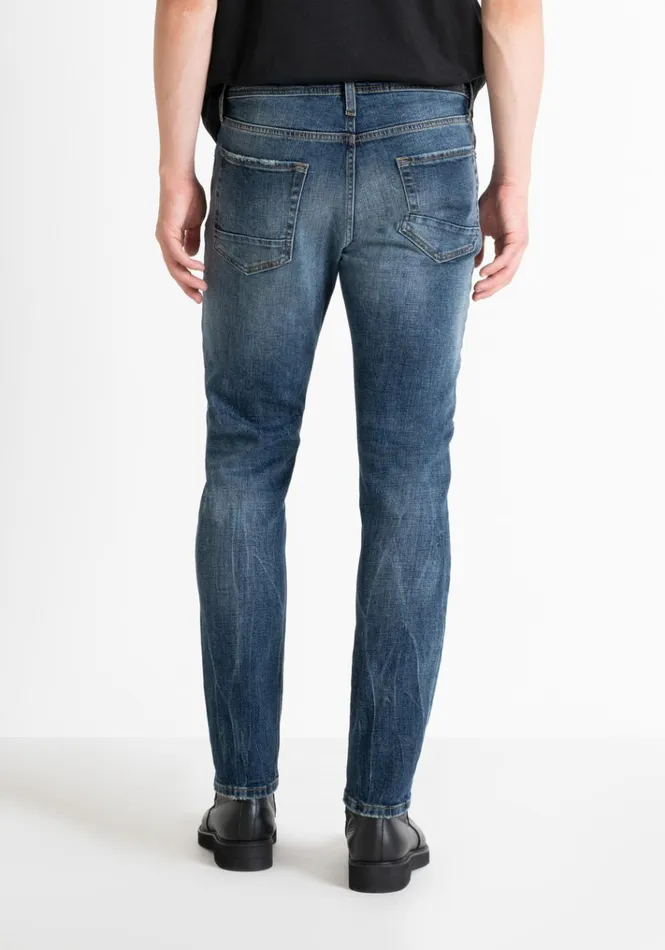 Jeans Men Antony Morato Tapered Fit 034Kurt034 Jeans In Light Colour Denim With Rips Light Blue