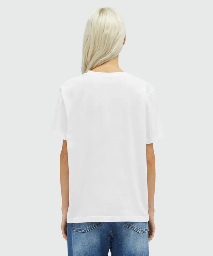 Jersey TShirt With Embroidered Cursive Logo Women MSGM Tshirts