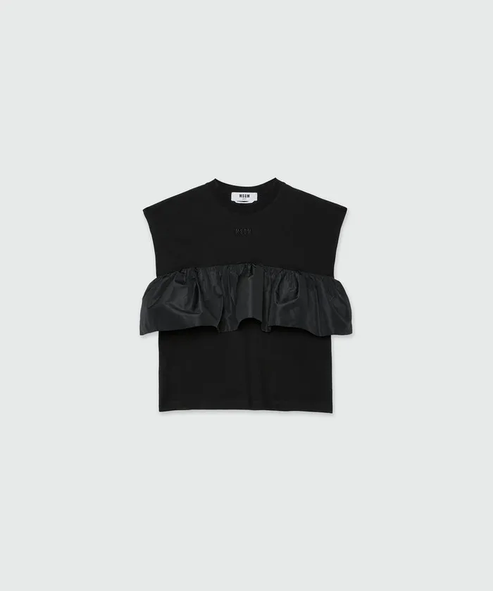 Jersey TShirt With Ruffles Women MSGM Tshirts
