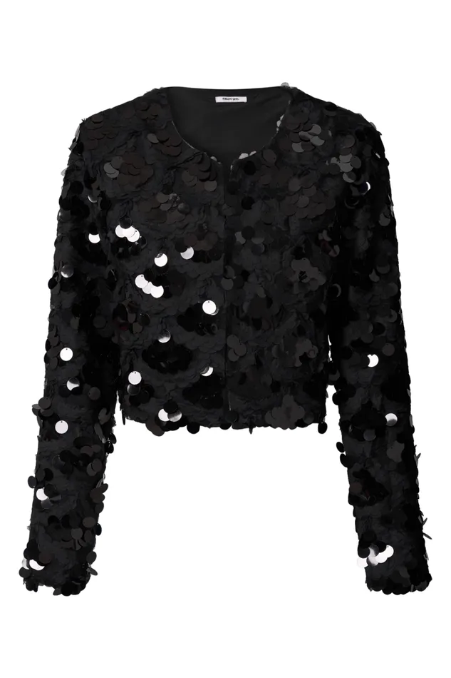 Joanna Jacket 8211 Sequin Jacket In Black Women Showpo Jackets and Coats