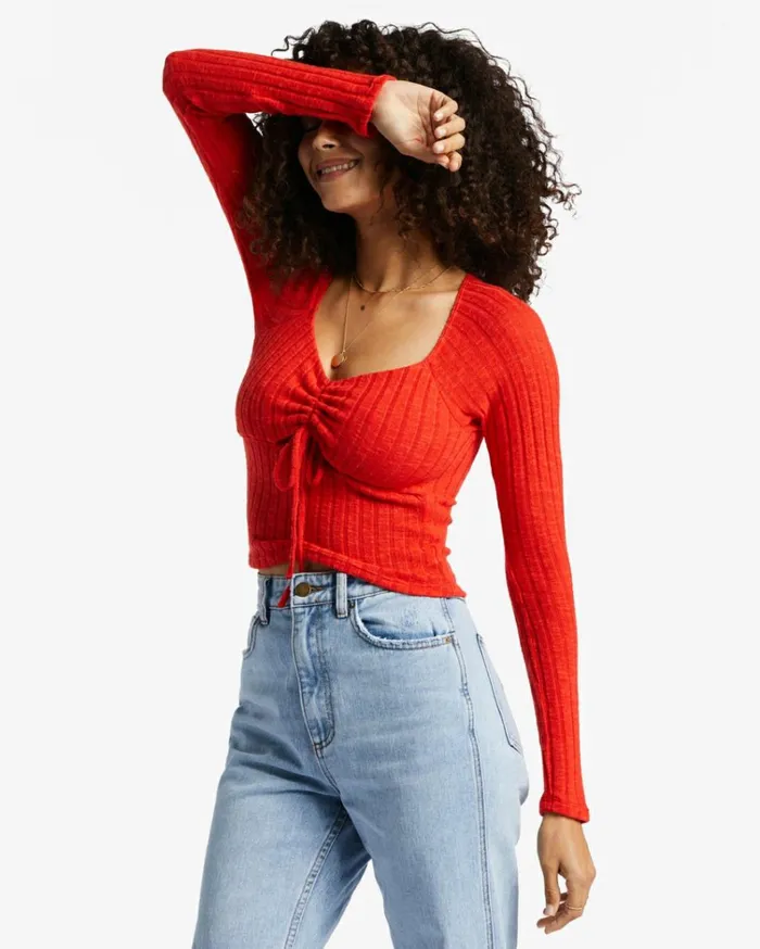 Just A Flirt Top Rad Red Women Billabong Tops