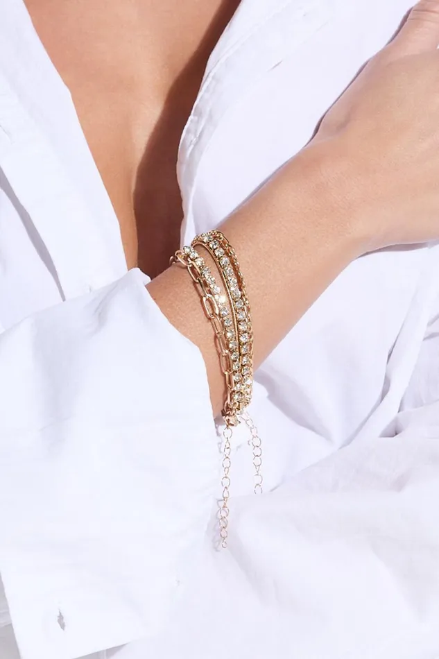 Kaitlin Bracelet 8211 Multipack Tennis Bracelet In Gold Women Showpo Bracelets