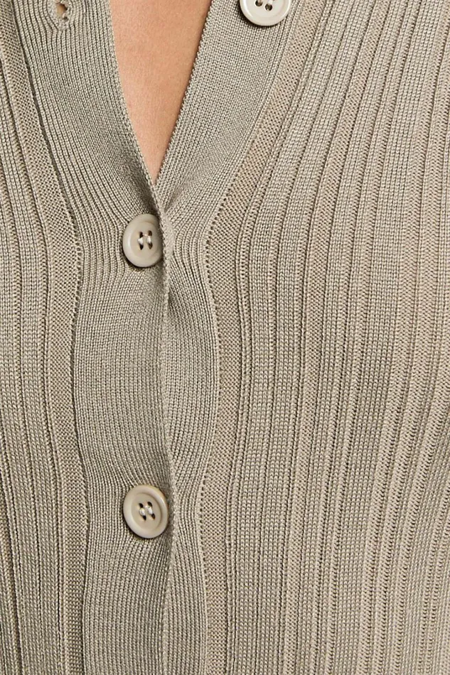 Kelsey Top 8211 Button Through Long Sleeve Knitted Top In Taupe Women Showpo Knitwear