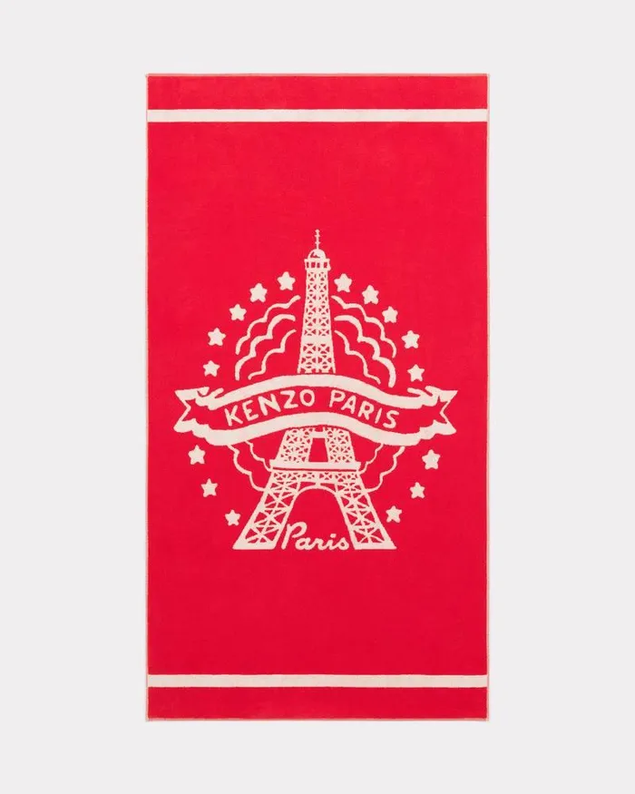 Kenzo Beachwear MenWomen Organic Cotton Beach Towel Medium Red