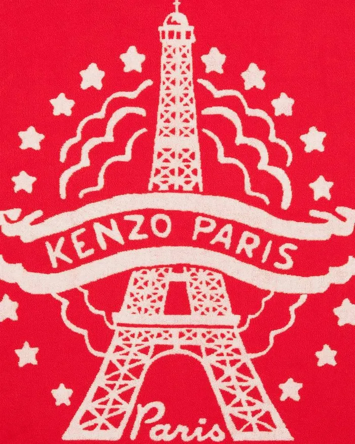 Kenzo Beachwear MenWomen Organic Cotton Beach Towel Medium Red