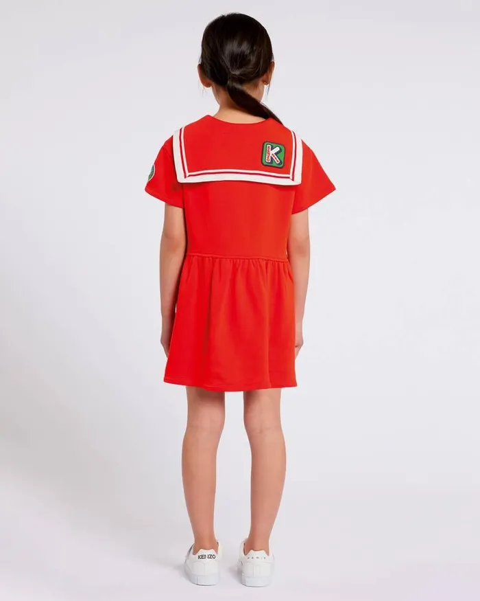 Kenzo Dresses And Skirts Kids 039Sailor039 Embroidered Shortsleeved Dress Vermillion