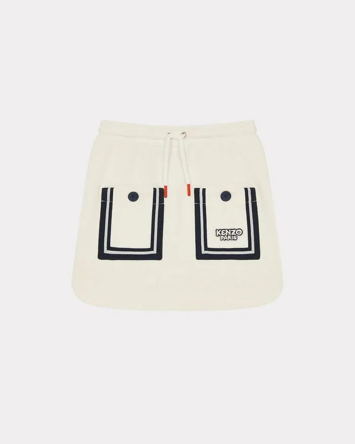 Kenzo Dresses And Skirts Kids 039Sailor039 Honeycomb Embroidered Skirt White