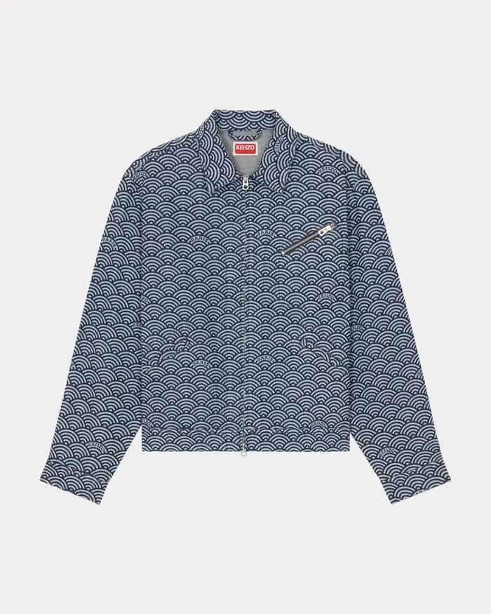 Kenzo Jackets And Coats Men Seigaiha039 Denim Jacket Rinse Blue Denim