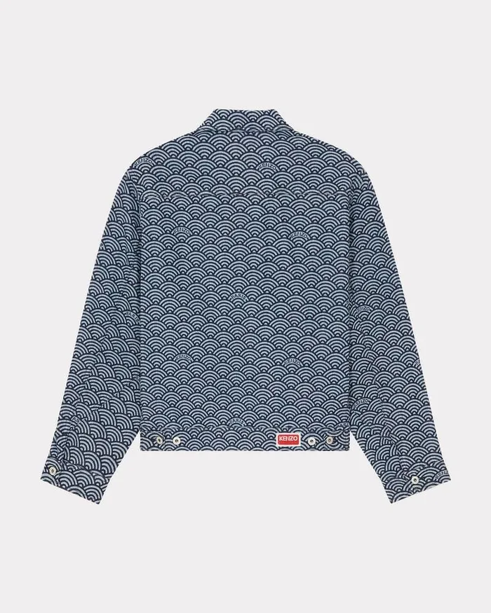 Kenzo Jackets And Coats Men Seigaiha039 Denim Jacket Rinse Blue Denim