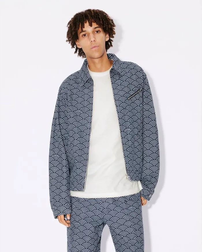Kenzo Jackets And Coats Men Seigaiha039 Denim Jacket Rinse Blue Denim