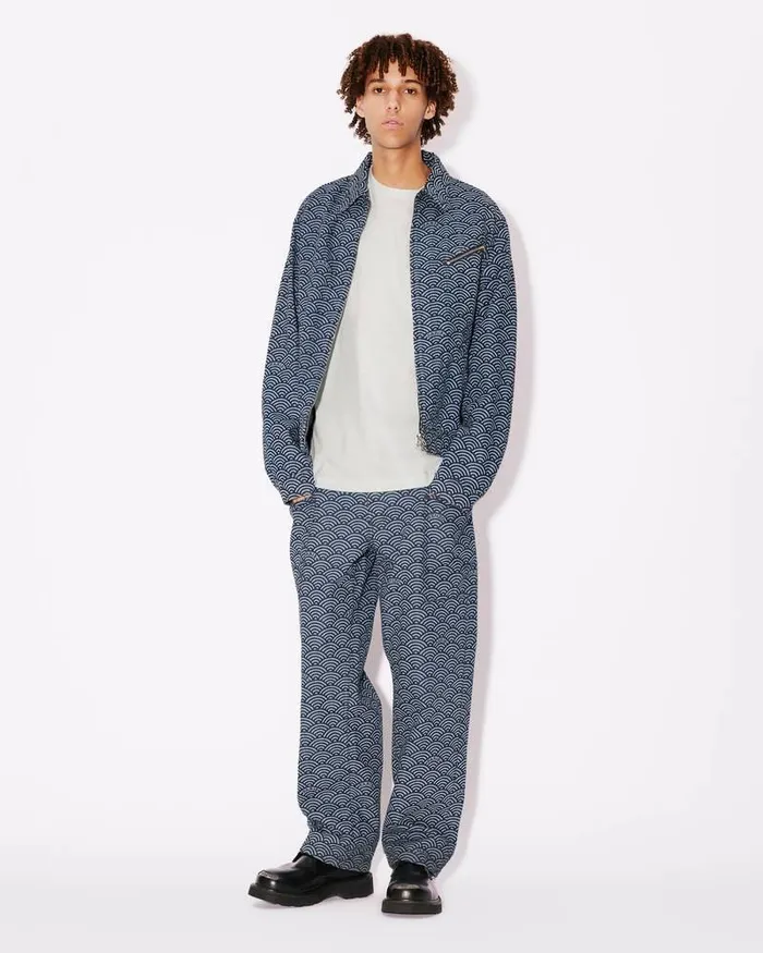 Kenzo Jackets And Coats Men Seigaiha039 Denim Jacket Rinse Blue Denim