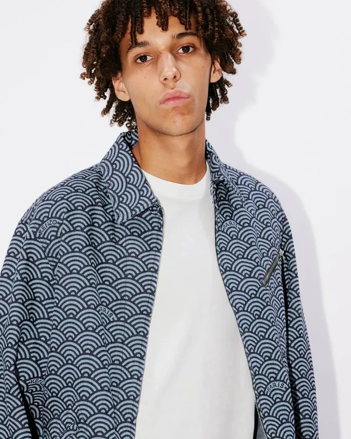 Kenzo Jackets And Coats Men Seigaiha039 Denim Jacket Rinse Blue Denim