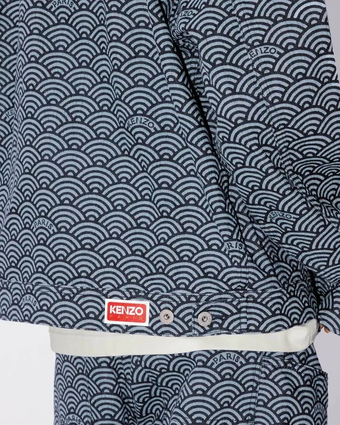 Kenzo Jackets And Coats Men Seigaiha039 Denim Jacket Rinse Blue Denim