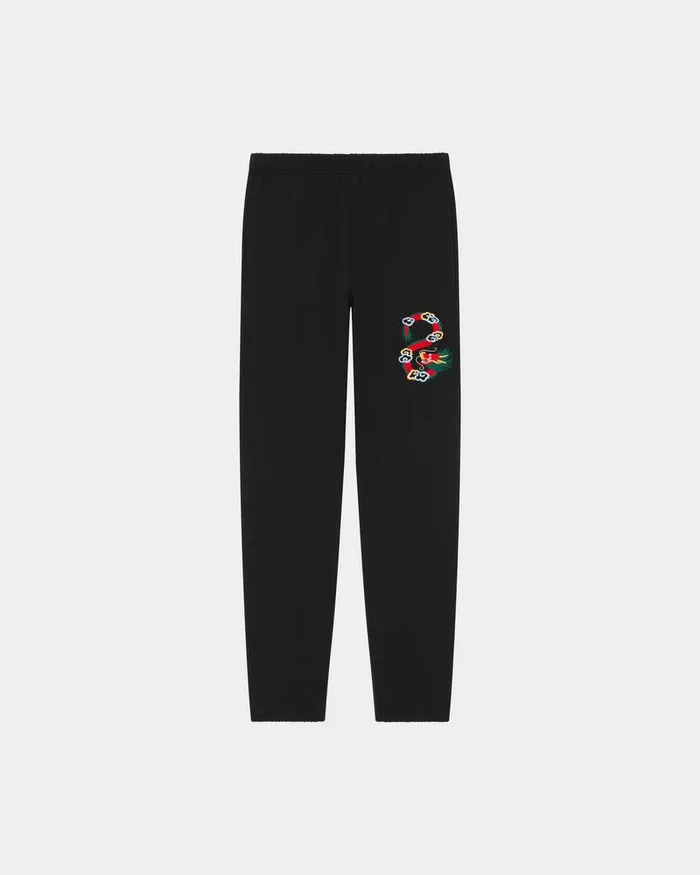 Kenzo Pants And Shorts Men 039Year Of The Dragon039 Classic Embroidered Jogging Trousers Black Kenzo Pants And Shorts Men 039Year Of The Dragon039 Classic Embroidered Jogging Trousers Black