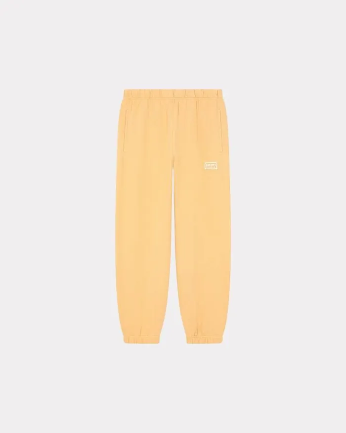 Kenzo Pants And Shorts Men Bicolor Paris039 Embroidered Jogging Bottoms Camel