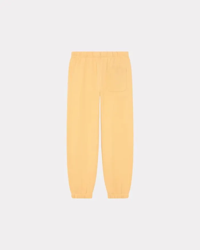 Kenzo Pants And Shorts Men Bicolor Paris039 Embroidered Jogging Bottoms Camel