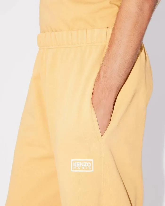 Kenzo Pants And Shorts Men Bicolor Paris039 Embroidered Jogging Bottoms Camel