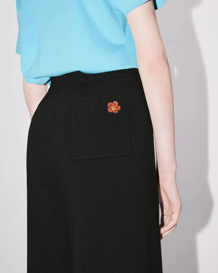 Kenzo Pants And Shorts Women 039Boke Flower039 Merino Wool Trousers Black