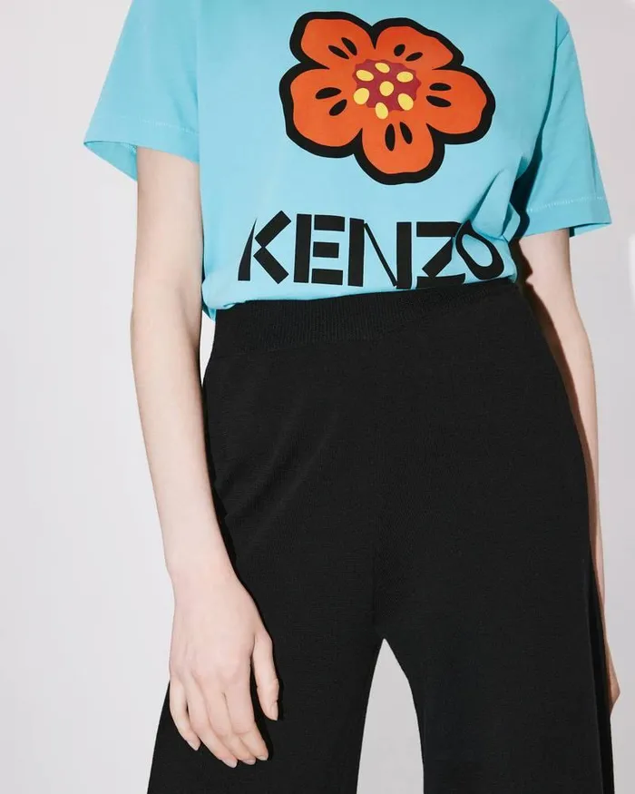 Kenzo Pants And Shorts Women 039Boke Flower039 Merino Wool Trousers Black