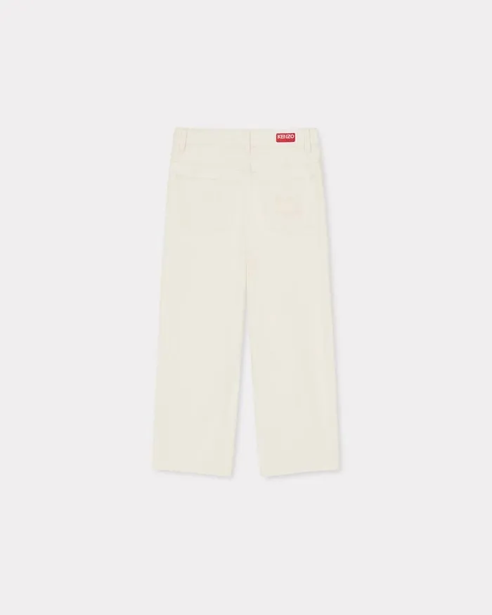 Kenzo Pants And Shorts Women Cropped Fit Jeans SUMIRE Stone Bleached White Denim