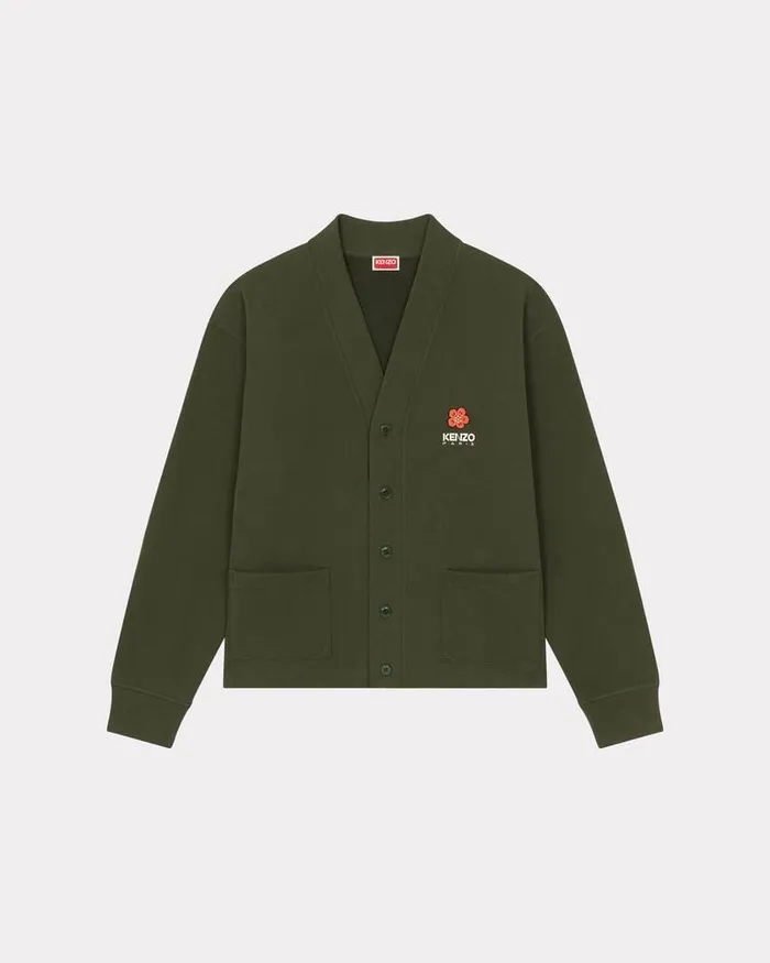 Kenzo Sweatshirts And Hoodies Men 039Boke Flower039 Cardigan Dark Khaki