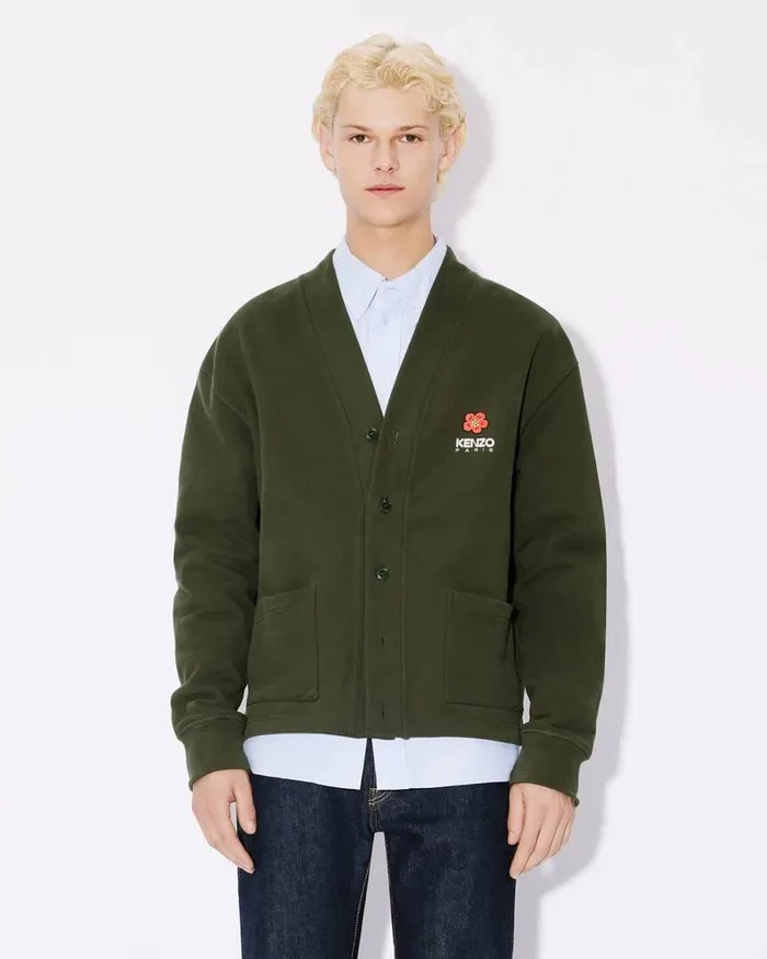 Kenzo Sweatshirts And Hoodies Men 039Boke Flower039 Cardigan Dark Khaki