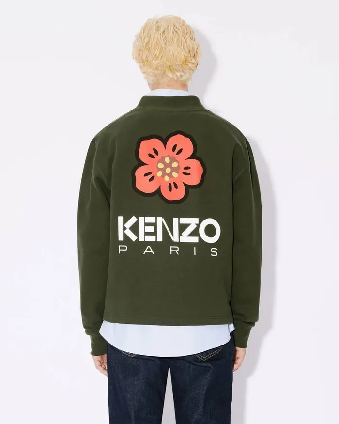 Kenzo Sweatshirts And Hoodies Men 039Boke Flower039 Cardigan Dark Khaki