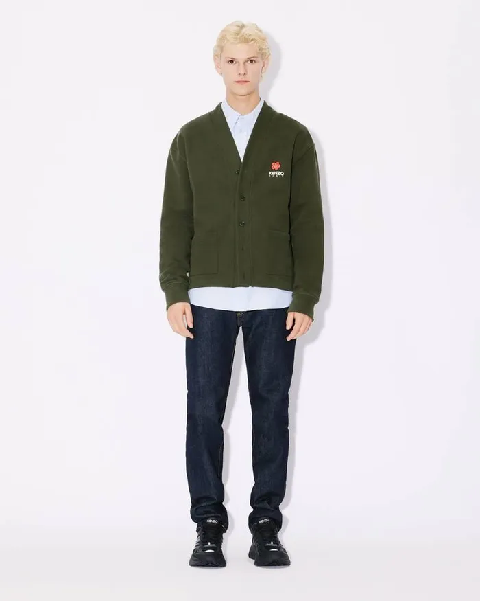 Kenzo Sweatshirts And Hoodies Men 039Boke Flower039 Cardigan Dark Khaki