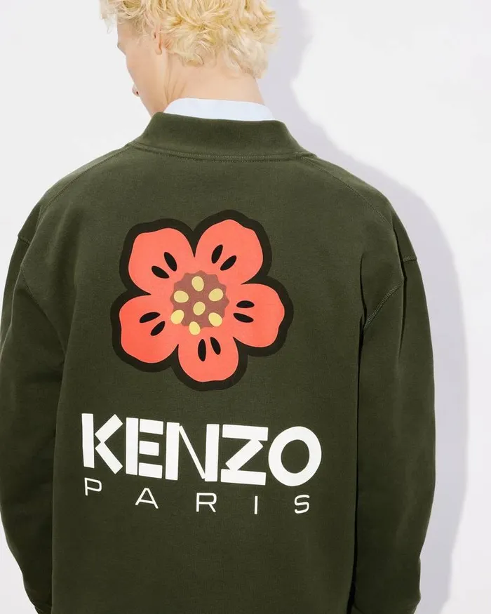 Kenzo Sweatshirts And Hoodies Men 039Boke Flower039 Cardigan Dark Khaki