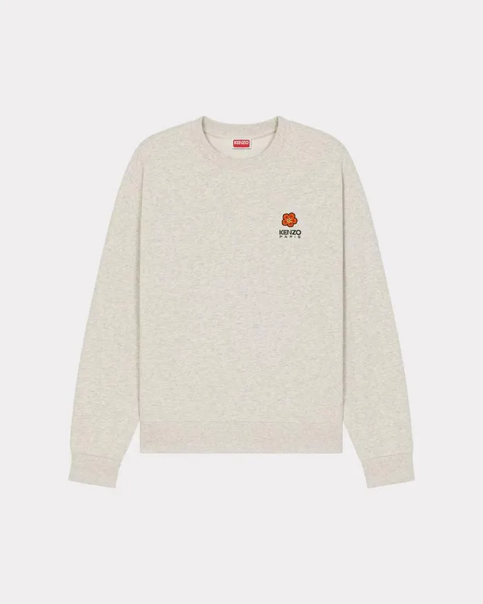 Kenzo Sweatshirts And Hoodies Men 039Boke Flower039 Embroidered Classic Sweatshirt Pale Grey Kenzo Sweatshirts And Hoodies Men 039Boke Flower039 Embroidered Classic Sweatshirt Pale Grey
