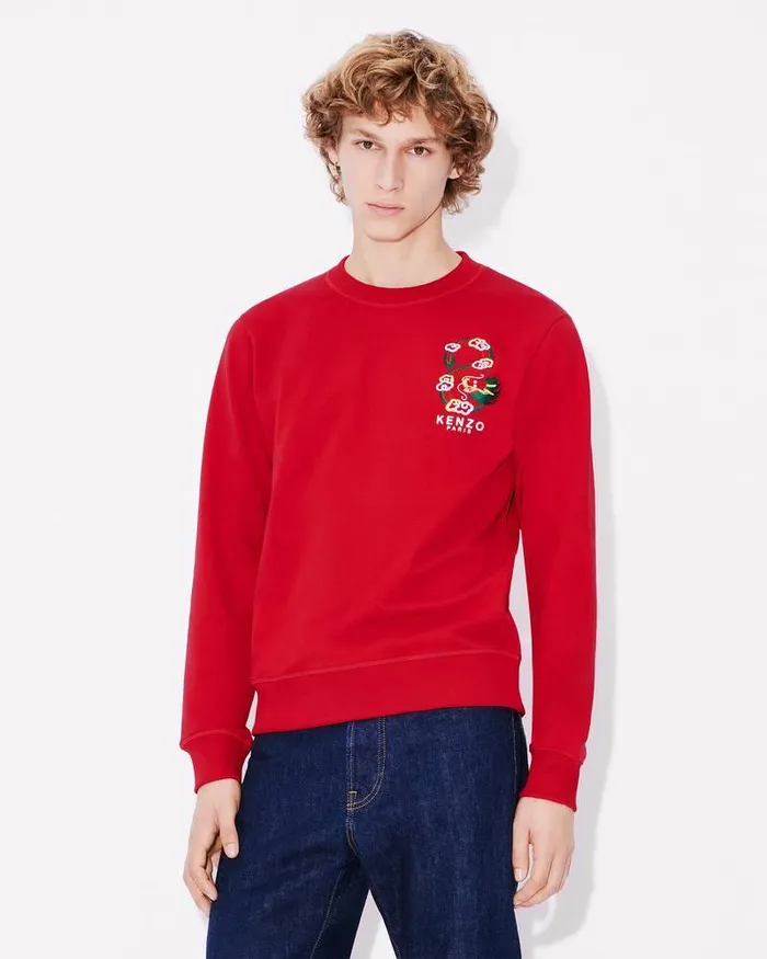 Kenzo Sweatshirts And Hoodies Men 039Year Of The Dragon039 Embroidered Slimfit Sweatshirt Cherry