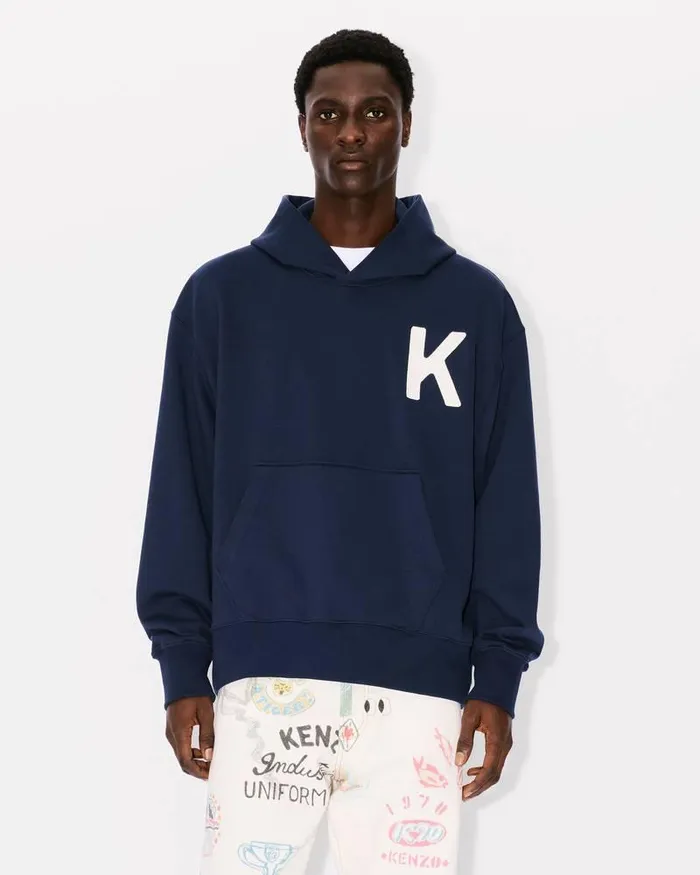 Kenzo Sweatshirts And Hoodies MenWomen Lucky Tiger039 Genderless Embroidered Oversized Hoodie Midnight Blue