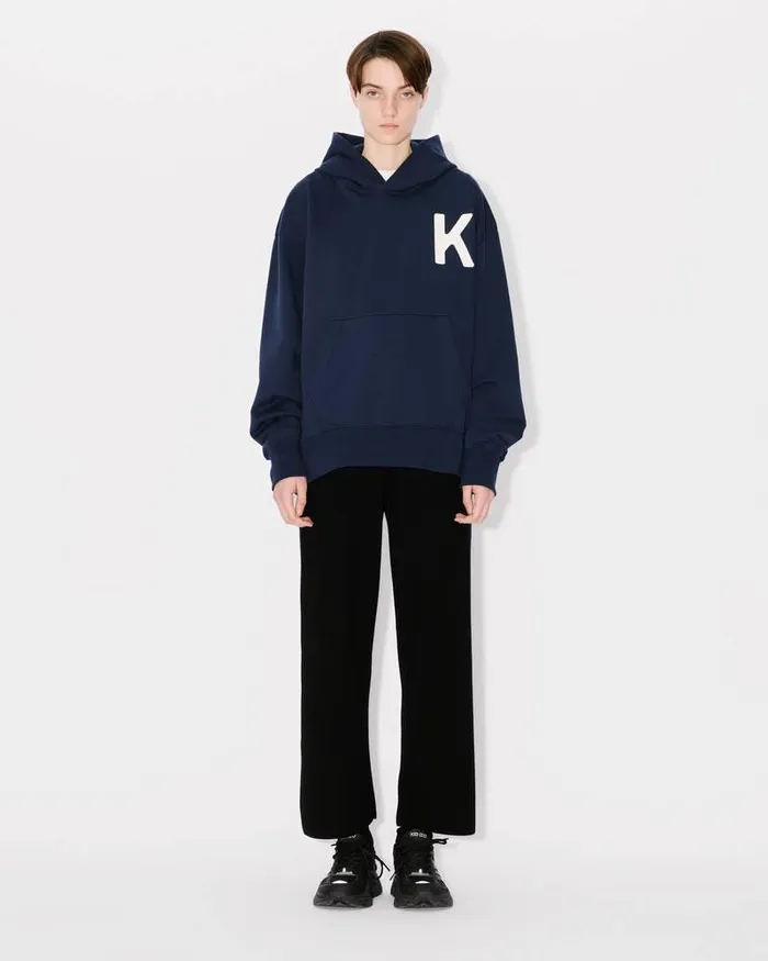 Kenzo Sweatshirts And Hoodies MenWomen Lucky Tiger039 Genderless Embroidered Oversized Hoodie Midnight Blue