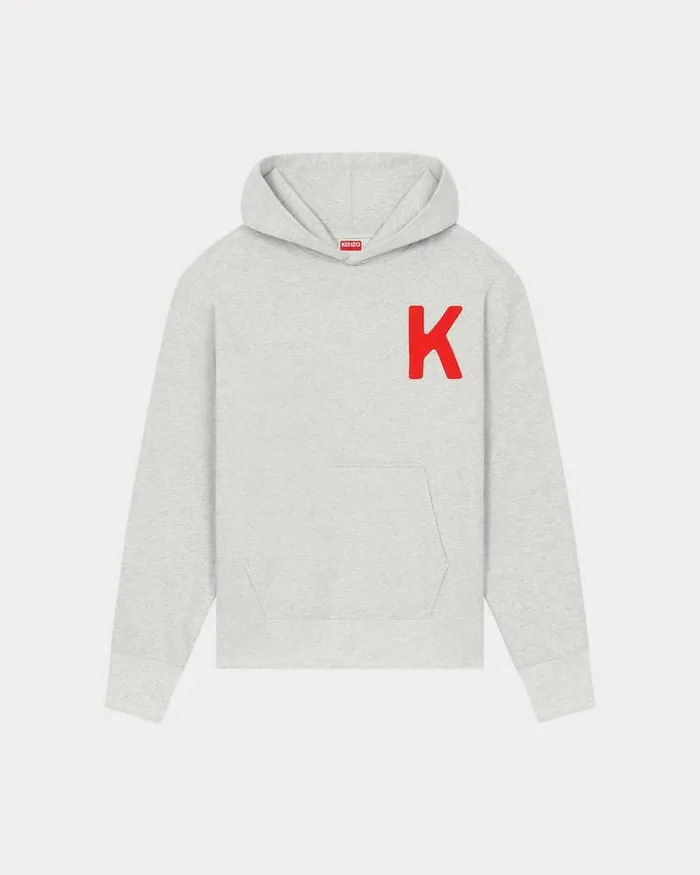 Kenzo Sweatshirts And Hoodies MenWomen Lucky Tiger039 Genderless Embroidered Oversized Hoodie Pale Grey Kenzo Sweatshirts And Hoodies MenWomen Lucky Tiger039 Genderless Embroidered Oversized Hoodie Pale Grey