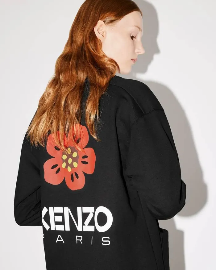 Kenzo Sweatshirts And Hoodies Women 039Boke Flower039 Cardigan Black