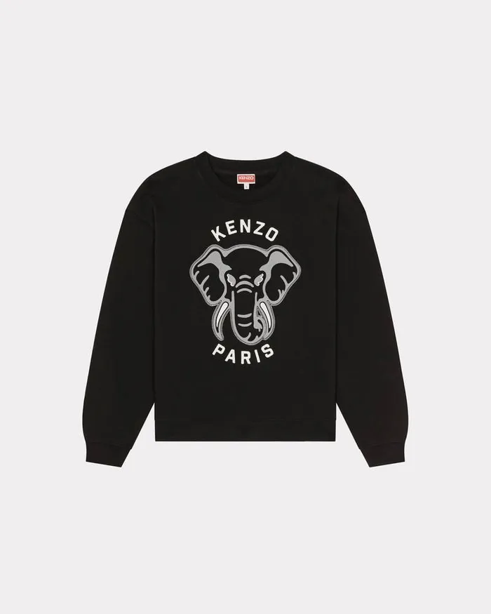 Kenzo Sweatshirts And Hoodies Women Elephant 039Varsity Jungle039 Sweatshirt Black
