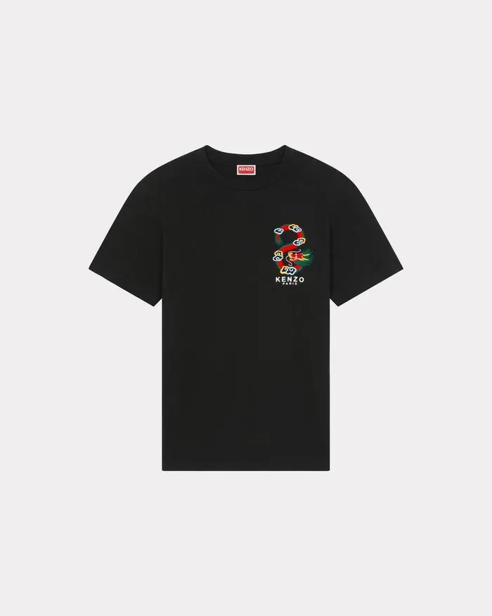 Kenzo TShirts And Polos Men 039Year Of The Dragon039 Embroidered Slim Tshirt Black