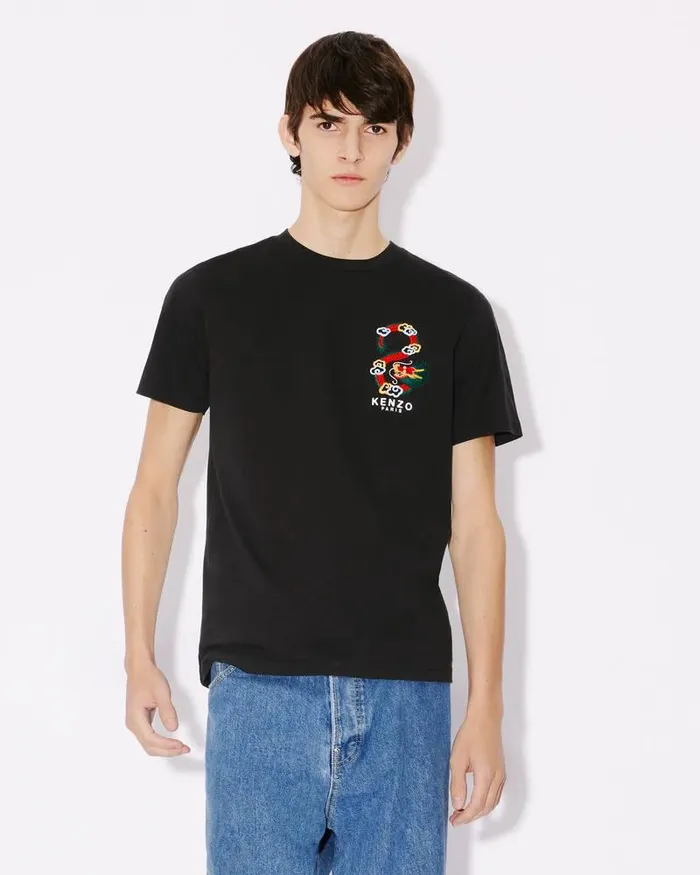 Kenzo TShirts And Polos Men 039Year Of The Dragon039 Embroidered Slim Tshirt Black