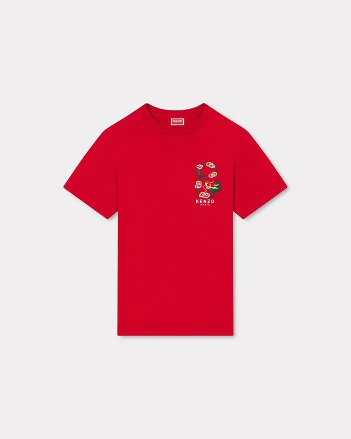 Kenzo TShirts And Polos Men 039Year Of The Dragon039 Embroidered Slim Tshirt Cherry